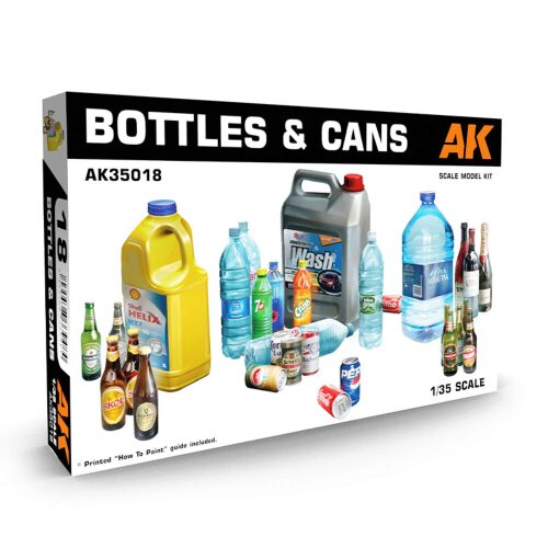 AK Interactive AK35018 BOTTLES & CANS 1/35