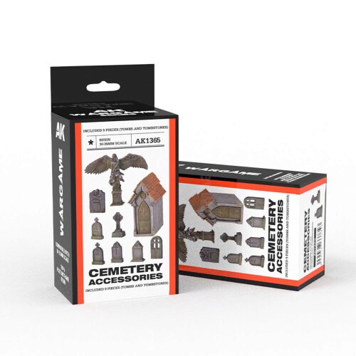 AK Interactive AK1365 CEMETERY ACCESORIES WARGAME SET (RESIN 30-35MM)