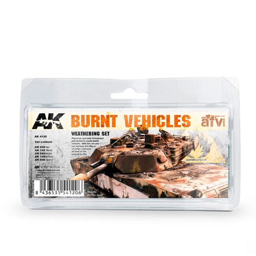 AK Interactive AK4120 BURNT VEHICLES SET