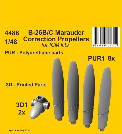 CMK 129-4486 B-26B/C Marauder Correction Propellers /  for ICM kit