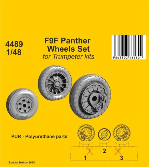 CMK 129-4489 F9F Panther Wheels Set / for Trumpeter kits