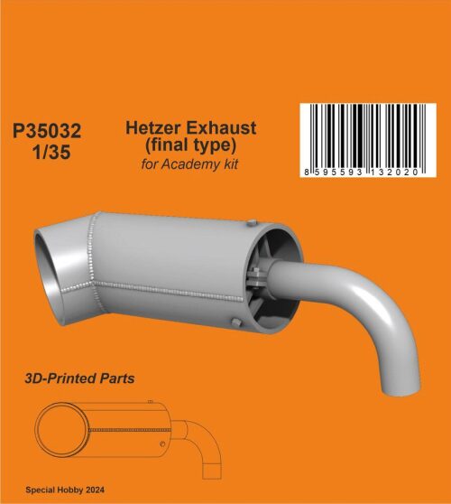 CMK 129-P35032 Hetzer Exhaust (final type)  / for Academy kit