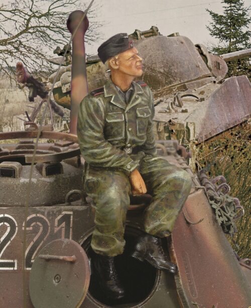 Royal Model RM156 Waffen SS tanker sitting on turret-WWII