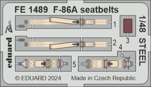 Eduard Accessories FE1489 F-86A seatbelts STEEL  CLEAR PROP