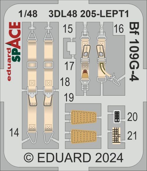 Eduard Accessories 3DL48205 Bf 109G-4 SPACE  EDUARD