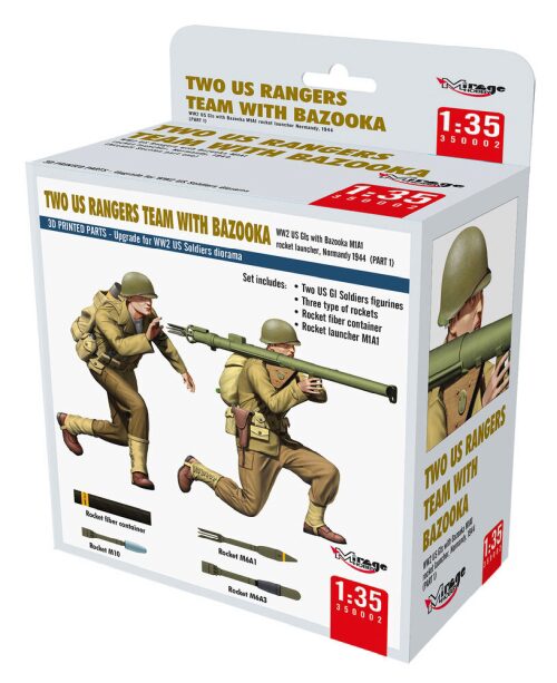 Mirage Hobby 350002 TWO US RANGERS TEAM WITH BAZOOKA