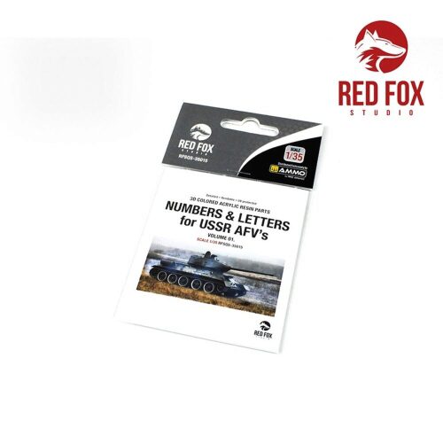 Red Fox Studio RFSQS-35015 3D Resin Foundry Numeral & Letters for USSR AFV’s vol. 01