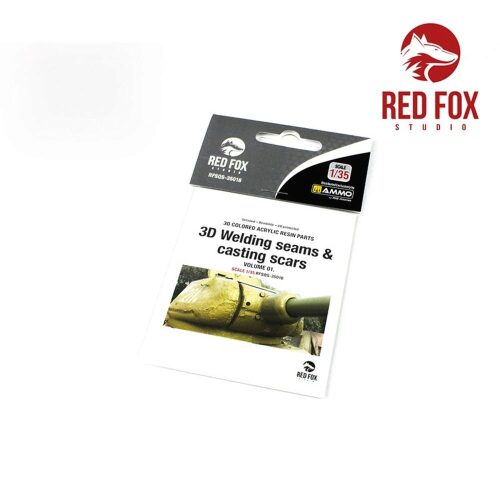 Red Fox Studio RFSQS-35018 3D Welding Seams & Casting Scars vol.01 (3D acrylic colored resin upgrade parts)