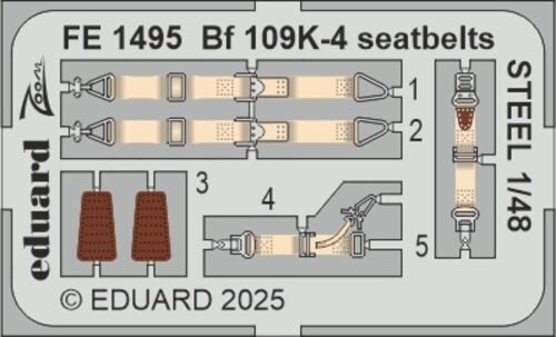 Eduard Accessories FE1495 Bf 109K-4 seatbelts STEEL   EDUARD