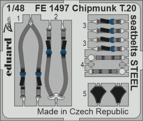 Eduard Accessories FE1497 Chipmunk T.20 seatbelts STEEL   AIRFIX