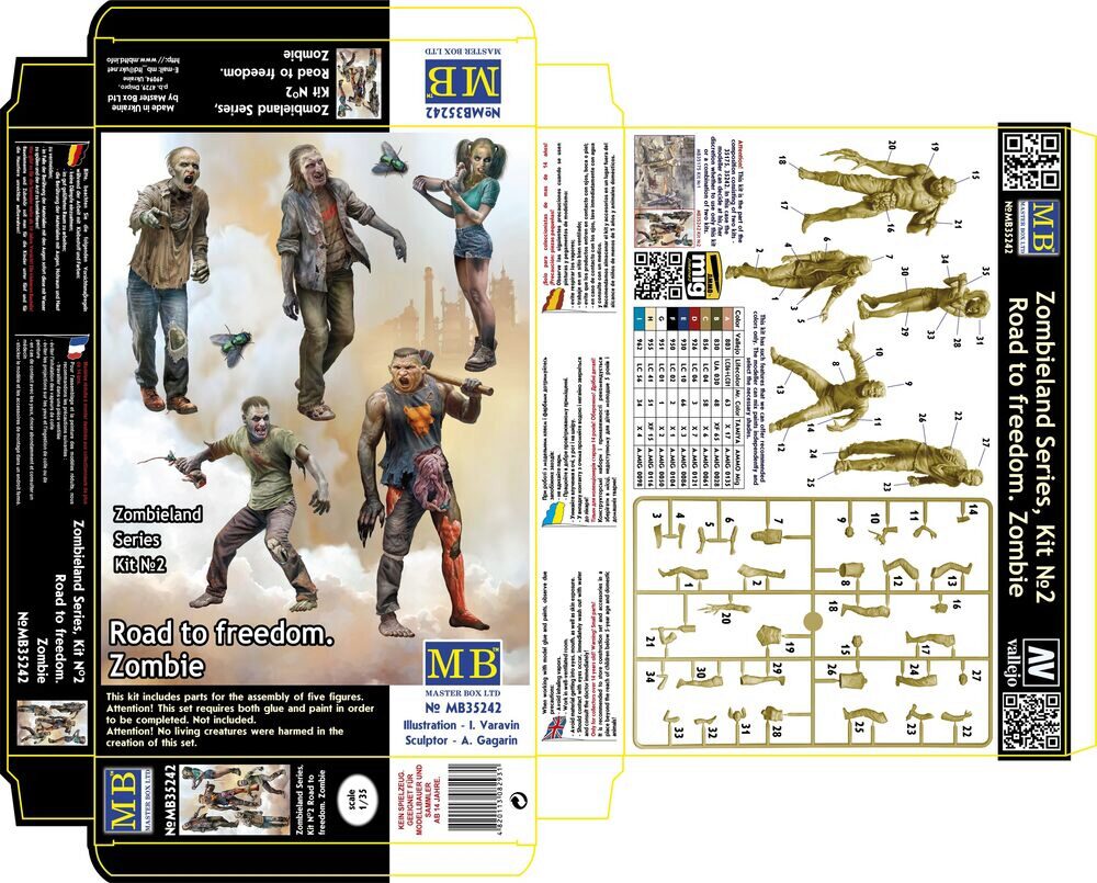 Master Box Ltd. 35242 Zombieland Series, Kit No. 2. Road to freedom. Zombie