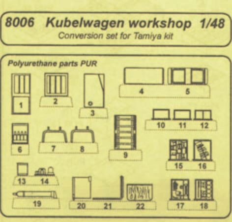 CMK 8006 Kübelwagen work shop - conversion set für Tamiya Bausatz