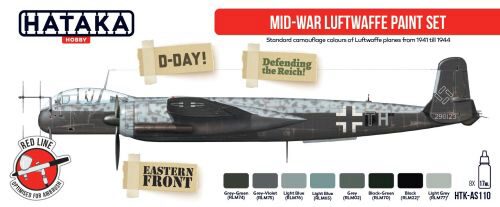 HATAKA HTK-AS110 Red Line Set (8 pcs) Mid-War Luftwaffe paint set