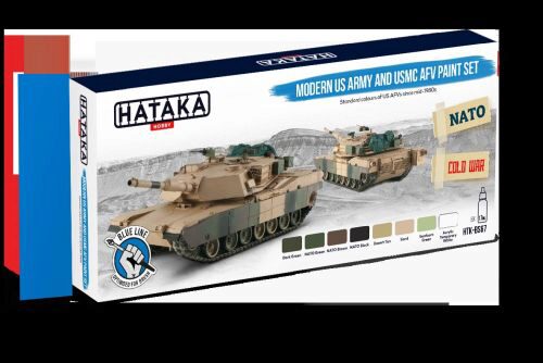 HATAKA HTK-BS67 Blue Line Set (8 pcs) Modern US Army and USMC AFV Paint Set