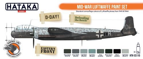HATAKA HTK-CS110 Orange Line Set (8 pcs) Mid-War Luftwaffe paint set