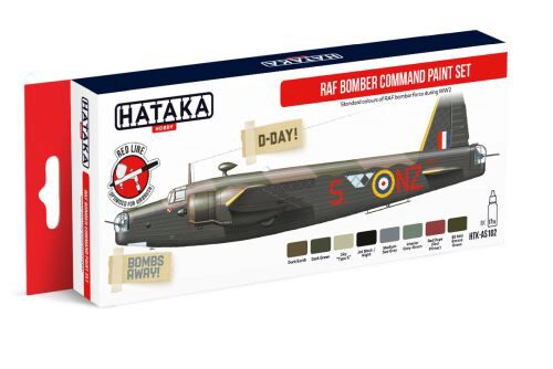 Hataka AS102 Airbrush Farbset (8 pcs) RAF Bomber Command paint set