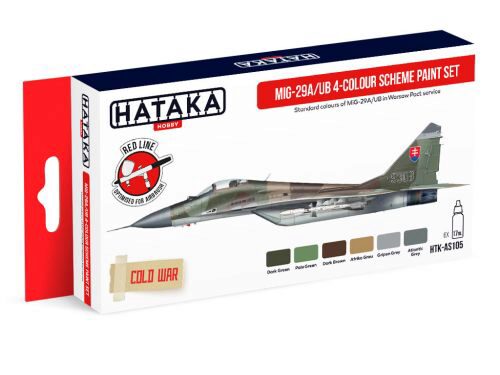 Hataka AS105 Airbrush Farbset (6 pcs) MiG-29A/UB 4-colour scheme paint set