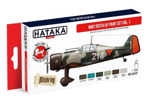 Hataka AS107 Airbrush Farbset (6 pcs) WW2 Dutch AF paint set vol. 1
