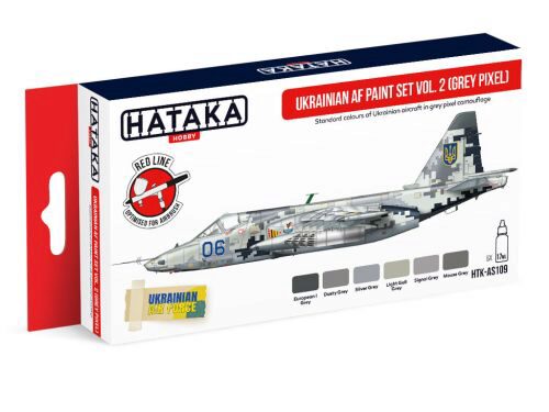 Hataka AS109 Airbrush Farbset (6 pcs) Ukrainian AF paint set vol. 2 (Grey Pixel)