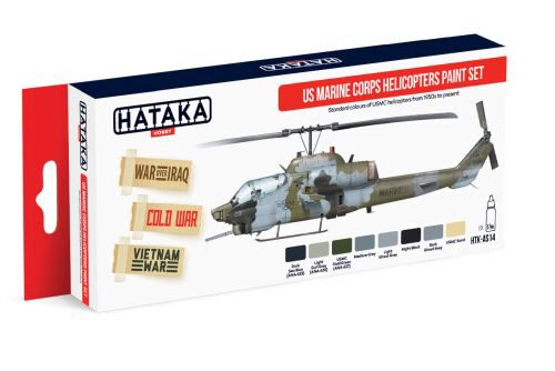 Hataka AS14 Airbrush Farbset (8 pcs) US Marine Corps Helicopters Paint Set