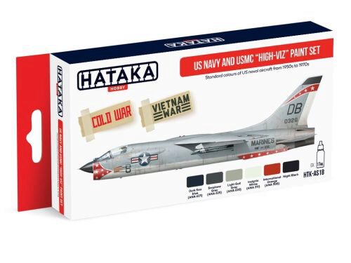 Hataka AS18 Airbrush Farbset (6 pcs) US Navy and USMC high-viz paint set