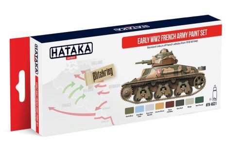 Hataka AS21 Airbrush Farbset (8 pcs) Early WW2 French Army paint set