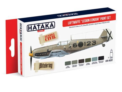Hataka AS32 Airbrush Farbset (6 pcs) Luftwaffe Legion Condor paint set