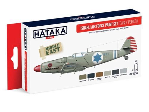 Hataka AS34 Airbrush Farbset (6 pcs) Israeli Air Force paint set (early period)