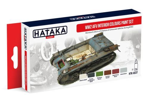 Hataka AS37 Airbrush Farbset (6 pcs) WW2 AFV Interior Colours paint set