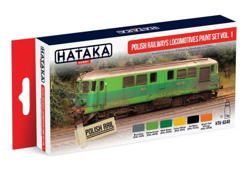 Hataka AS40 Airbrush Farbset (6 pcs) Polish Railways locomotives paint set vol. 1