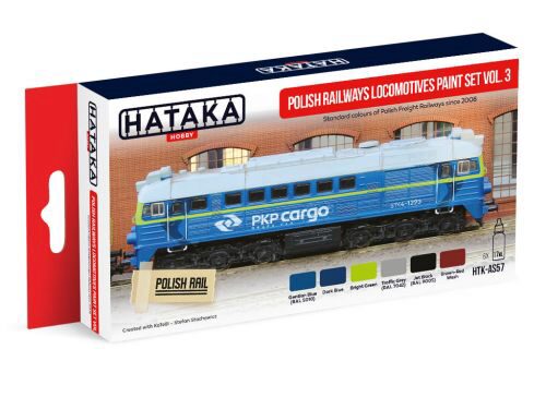 Hataka AS57 Airbrush Farbset (6 pcs) Polish Railways locomotives paint set vol. 3