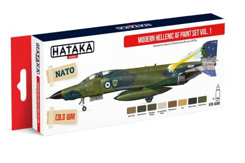 Hataka AS68 Airbrush Farbset (8 pcs) Modern Hellenic AF Paint Set Vol. 1