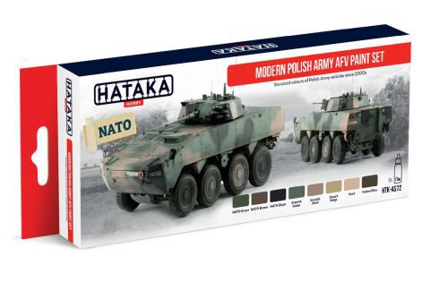 Hataka AS72 Airbrush Farbset (8 pcs) Modern Polish Army AFV paint set