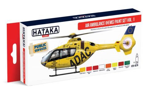 Hataka AS76 Airbrush Farbset (8 pcs) Air Ambulance (HEMS) paint set vol. 1