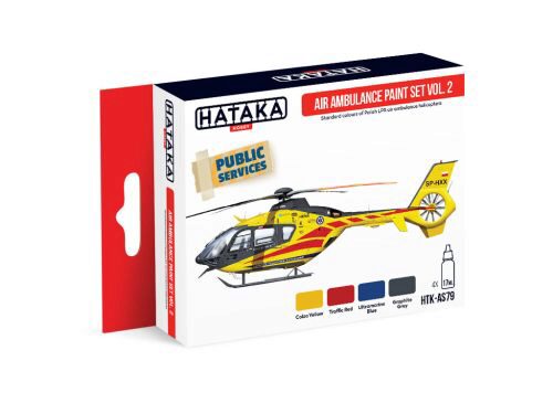 Hataka AS79 Airbrush Farbset (4 pcs) Air Ambulance (HEMS) paint set vol. 2