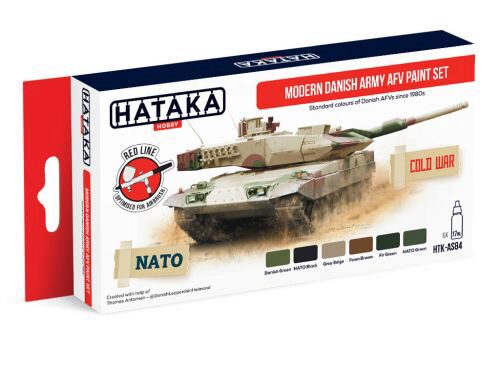 Hataka AS84 Airbrush Farbset (6 pcs) Modern Danish Army AFV paint set
