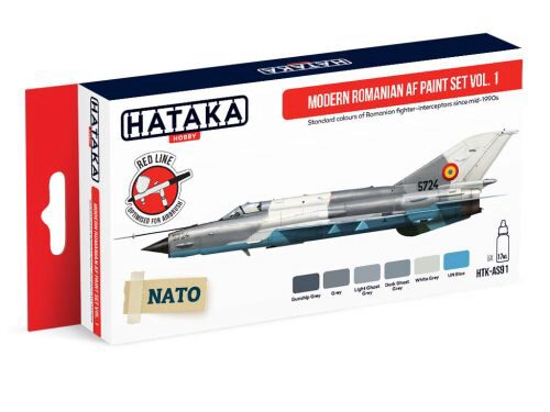 Hataka AS91 Airbrush Farbset (6 pcs) Modern Romanian AF paint set vol. 1