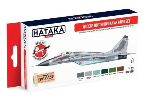 Hataka AS93 Airbrush Farbset (6 pcs) Modern North Korean AF paint set