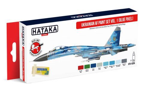 Hataka AS96 Airbrush Farbset (8 pcs) Ukrainian AF paint set vol. 1 (Blue Pixel)