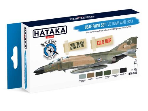 Hataka BS09 Enamel Farbset Set (6 pcs) USAF Paint Set (Vietnam war-era)
