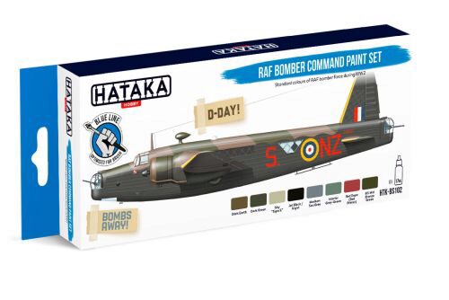 Hataka BS102 Enamel Farbset Set (8 pcs) RAF Bomber Command paint set