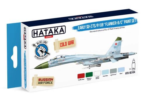 Hataka BS104 Enamel Farbset Set (6 pcs) Early Su-27S/P/UB Flanker-B/C paint set