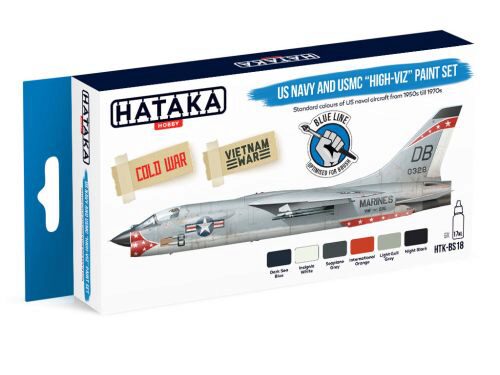 Hataka BS18 Enamel Farbset Set (6 pcs) US Navy and USMC high-viz paint set