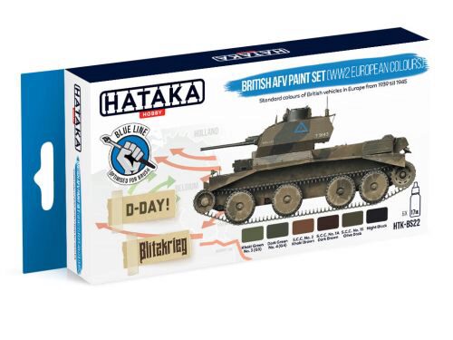 Hataka BS22 Enamel Farbset Set (6 pcs) British AFV paint set (WW2 European colours)