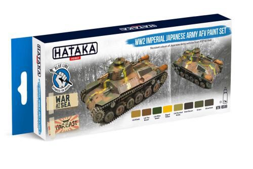 Hataka BS69 Enamel Farbset Set (8 pcs) WW2 Imperial Japanese Army AFV Paint Set