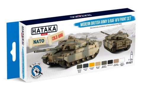 Hataka BS77 Enamel Farbset Set (8 pcs) Modern British Army & RAF AFV paint set