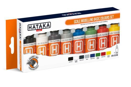Hataka CS100 Acryl Farbset 8 pcs) Scale modelling basic colours set