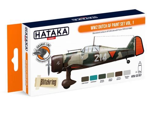 Hataka CS107 Acryl Farbset 6 pcs) WW2 Dutch AF paint set vol. 1