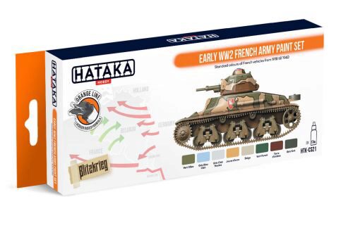 Hataka CS21 Acryl Farbset 8 pcs) Early WW2 French Army paint set