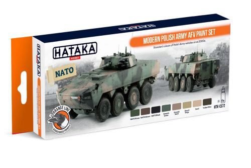 Hataka CS72 Acryl Farbset 8 pcs) Modern Polish Army AFV paint set